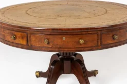 Pamono Large 19th Century Regency English Mahogany Drum Table New