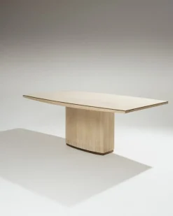 Pamono Large Travertine and Brass Dining Table, 1970s Hot