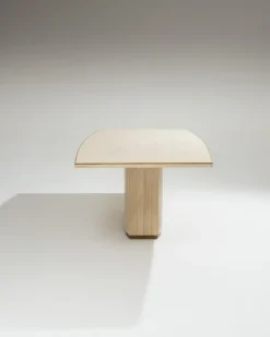 Pamono Large Travertine and Brass Dining Table, 1970s Hot