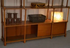 Pamono Large Turned Wood Bookcase, 1970s Discount