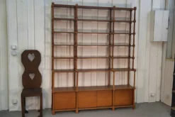 Pamono Large Turned Wood Bookcase, 1970s Discount