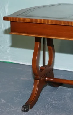 Pamono Large Vintage Hunter Green Leather Topped Coffee Table Hot