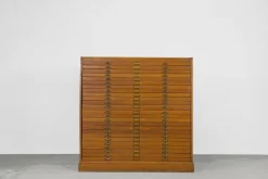 Pamono Large Vintage Industrial Oak File Cabinet with Multiple Drawers, 1930s