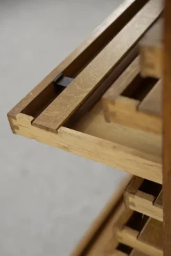 Pamono Large Vintage Industrial Oak File Cabinet with Multiple Drawers, 1930s