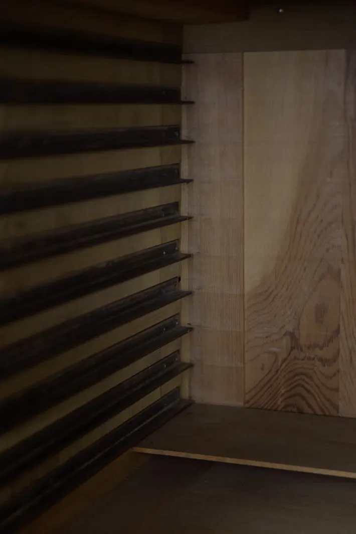 Pamono Large Vintage Industrial Oak File Cabinet with Multiple Drawers, 1930s