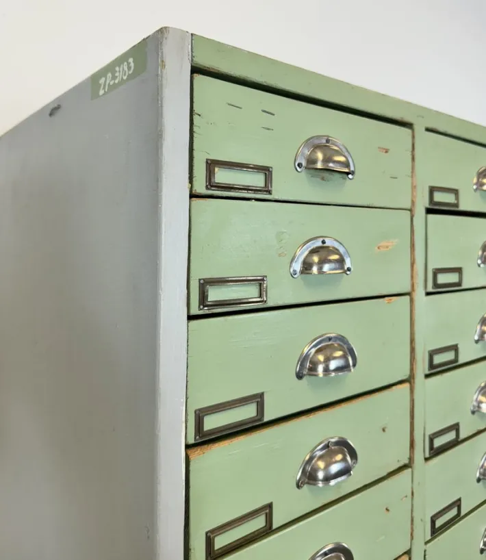 Pamono Large Vintage Industrial Green Drawer Cabinet, 1960s Sale