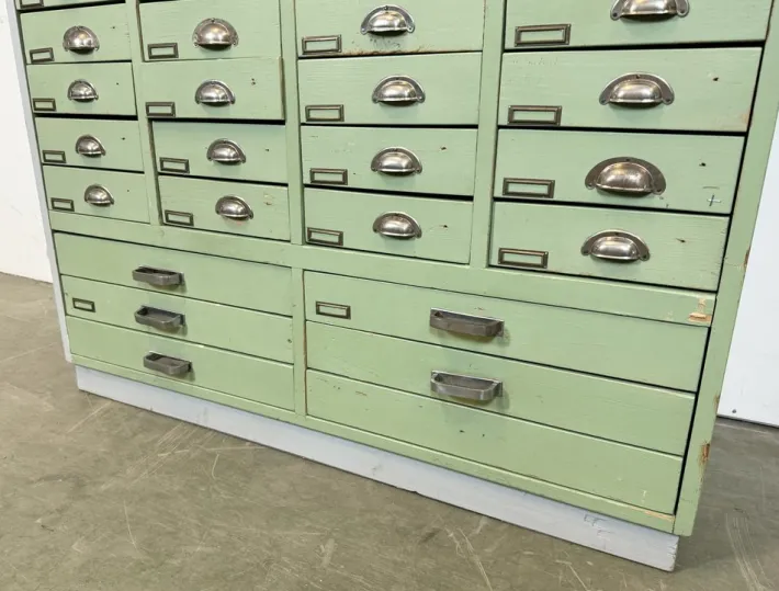 Pamono Large Vintage Industrial Green Drawer Cabinet, 1960s Sale