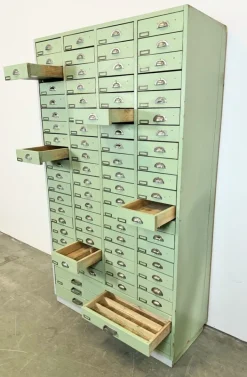Pamono Large Vintage Industrial Green Drawer Cabinet, 1960s Sale