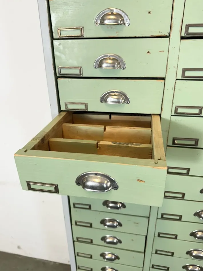 Pamono Large Vintage Industrial Green Drawer Cabinet, 1960s Sale