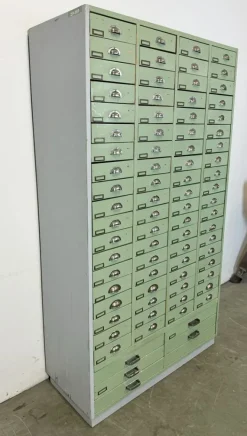 Pamono Large Vintage Industrial Green Drawer Cabinet, 1960s Sale