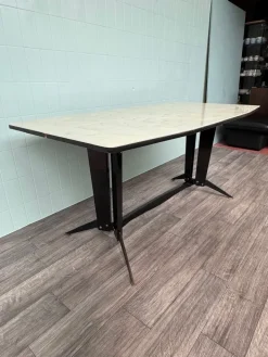 Pamono Large Vintage Italian Dining Table in Metal and Glass, 1960s