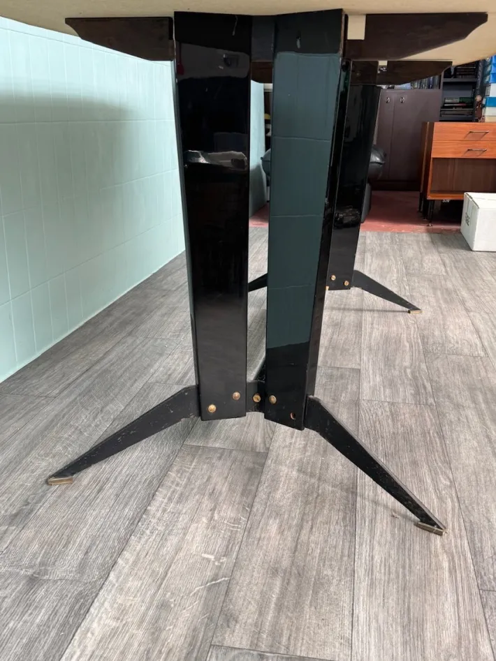 Pamono Large Vintage Italian Dining Table in Metal and Glass, 1960s