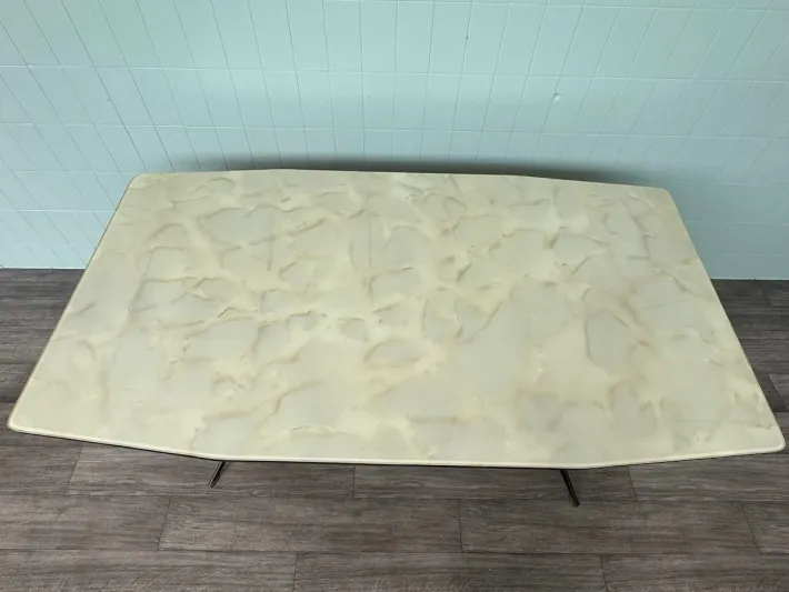 Pamono Large Vintage Italian Dining Table in Metal and Glass, 1960s