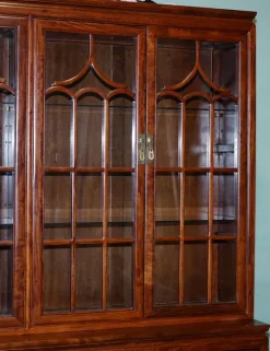 Pamono Large Vintage Oriental Chinese Carved Bookcase Display Cabinet with Lights New