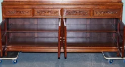 Pamono Large Vintage Oriental Chinese Carved Bookcase Display Cabinet with Lights New