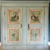 Pamono Large Vintage Painted Pine Double Wardrobe with Inlaid Chinoiserie, 1890s Outlet