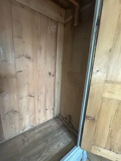 Pamono Large Vintage Painted Pine Double Wardrobe with Inlaid Chinoiserie, 1890s Outlet