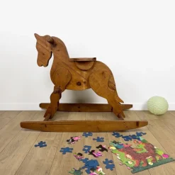 Pamono Large Vintage Pine Rocking Horse, 1970s Discount