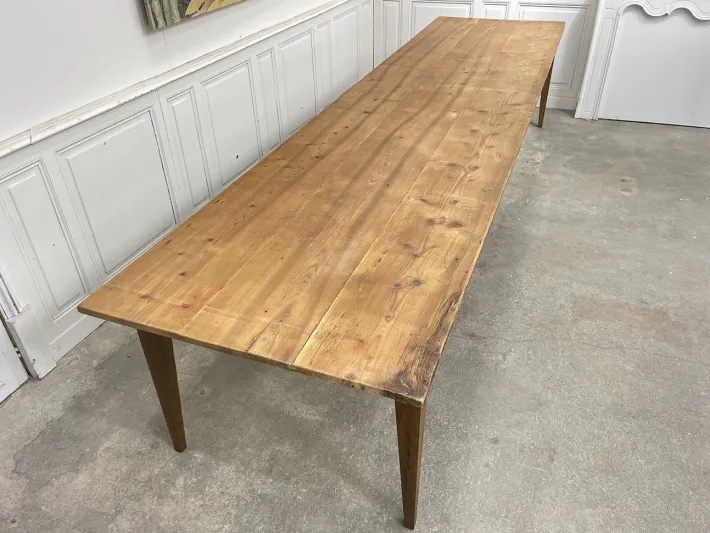 Pamono Large Vintage Table with Honey Patina, 1940s