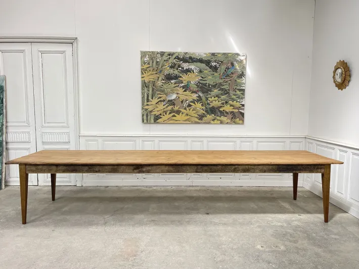 Pamono Large Vintage Table with Honey Patina, 1940s