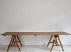 Pamono Large Vintage Trestle Table, 1940s Hot
