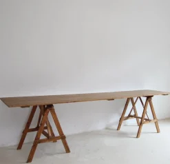 Pamono Large Vintage Trestle Table, 1940s Hot
