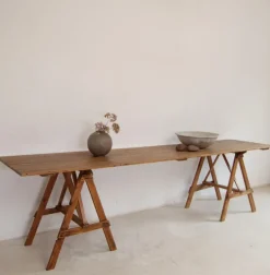 Pamono Large Vintage Trestle Table, 1940s Hot