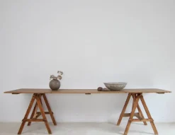 Pamono Large Vintage Trestle Table, 1940s Hot
