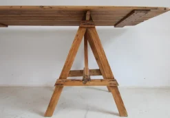 Pamono Large Vintage Trestle Table, 1940s Hot