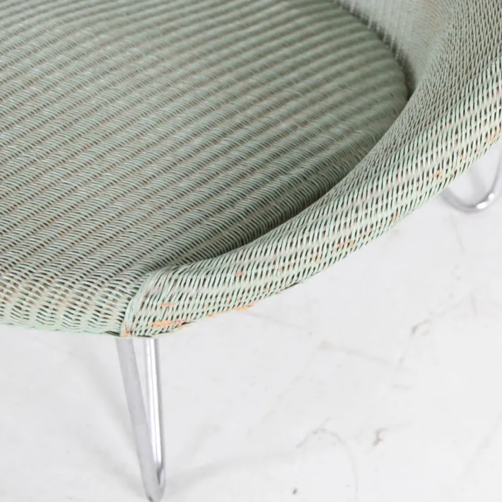 Pamono Large Vintage Wicker and Chrome Chair, 1970s New