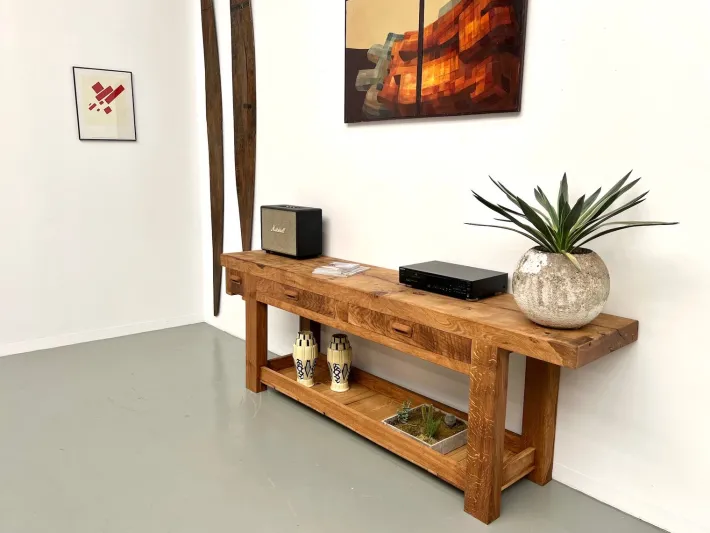 Pamono Large Vintage Workbench in Oak, 1970s New