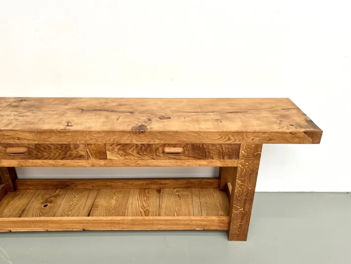 Pamono Large Vintage Workbench in Oak, 1970s New