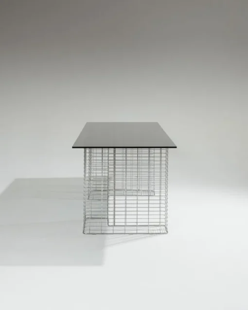 Pamono Large Wire Desk in Glass and Metal by Terence Conran, 1980s Outlet
