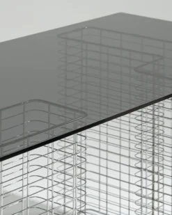 Pamono Large Wire Desk in Glass and Metal by Terence Conran, 1980s Outlet