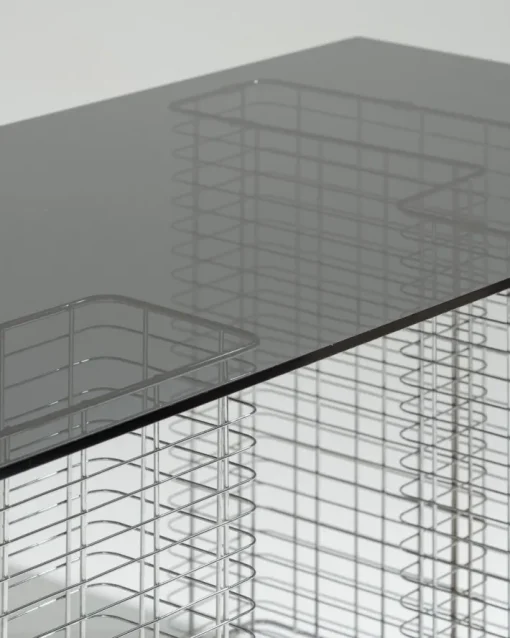 Pamono Large Wire Desk in Glass and Metal by Terence Conran, 1980s Outlet