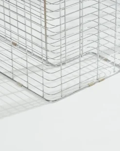 Pamono Large Wire Desk in Glass and Metal by Terence Conran, 1980s Outlet
