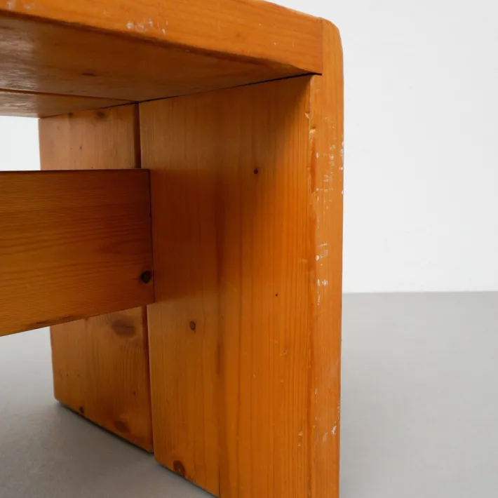 Pamono Large Wood Bench by Charlotte Perriand for Les Arcs, 1960s Clearance