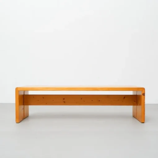 Pamono Large Wood Bench by Charlotte Perriand for Les Arcs, 1960s Clearance