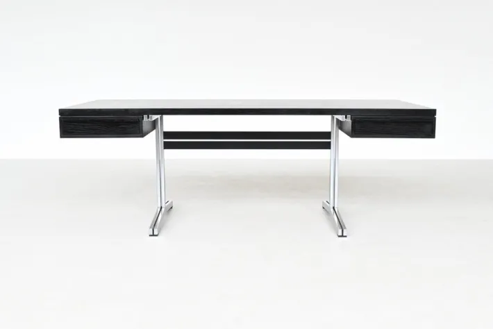 Pamono Large Writing Desk in Black by Theo Tempelman for AP Originals, Netherlands, 1960s Sale