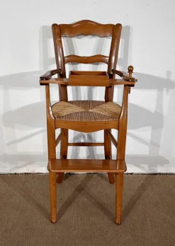 Pamono Late 19th Century High Chair in Solid Cherrywood