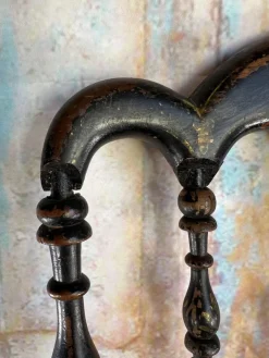 Pamono Late 19th Century Napoleon III Childrens Chair in Blackened Wood and Canework Clearance