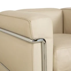 Pamono LC 2 2-Seater Sofa and Lounge Chairs in Cream Leather by Le Corbusier for Cassina, Set of 3 Outlet