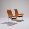 Pamono 3LC Chairs in Leather and Metal by Douglas Kelly, Ross Littell and William Katavolos for Laverne International, 1960s, Set of 2 Outlet