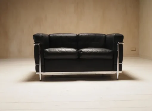 Pamono LC2 2-Seater Sofa by Charlotte Perriand and Le Corbusier, 1990s Hot
