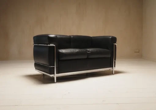 Pamono LC2 2-Seater Sofa by Charlotte Perriand and Le Corbusier, 1990s Hot