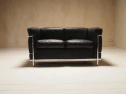 Pamono LC2 2-Seater Sofa by Charlotte Perriand and Le Corbusier, 1990s Hot