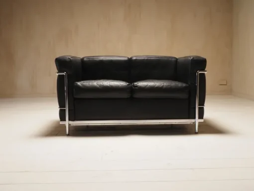 Pamono LC2 2-Seater Sofa by Charlotte Perriand and Le Corbusier, 1990s Hot