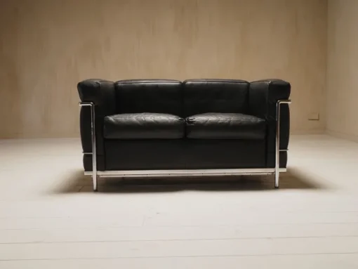 Pamono LC2 2-Seater Sofa by Charlotte Perriand and Le Corbusier, 1990s Hot