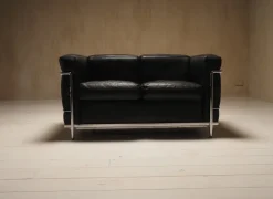 Pamono LC2 2-Seater Sofa by Charlotte Perriand and Le Corbusier, 1990s Hot