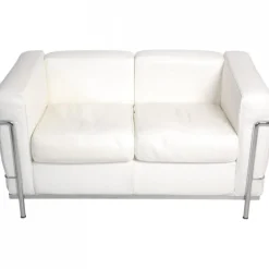 Pamono LC2 2-Seater Sofa in White Leather by Le Corbusier Outlet